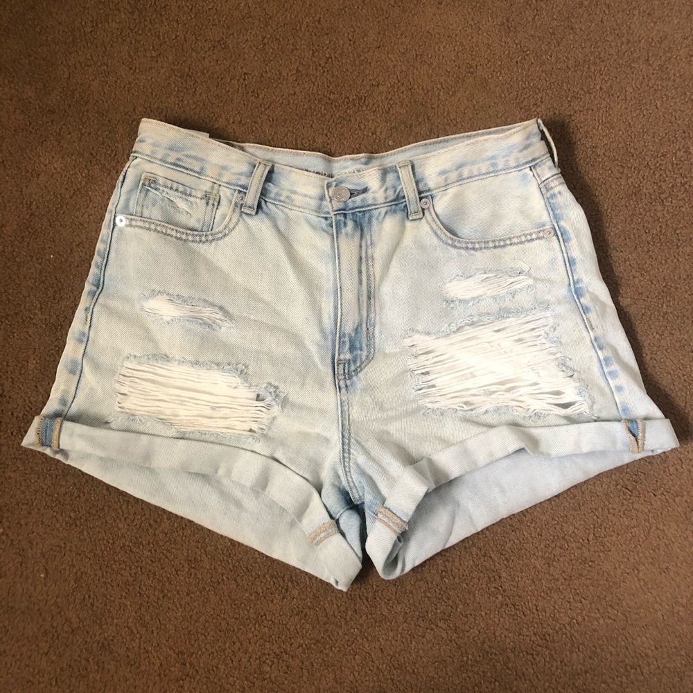 Ripped jean shorts